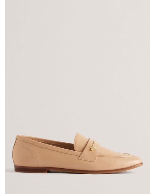 Ted Baker Natural Zzoee Flat Leather Loafers
