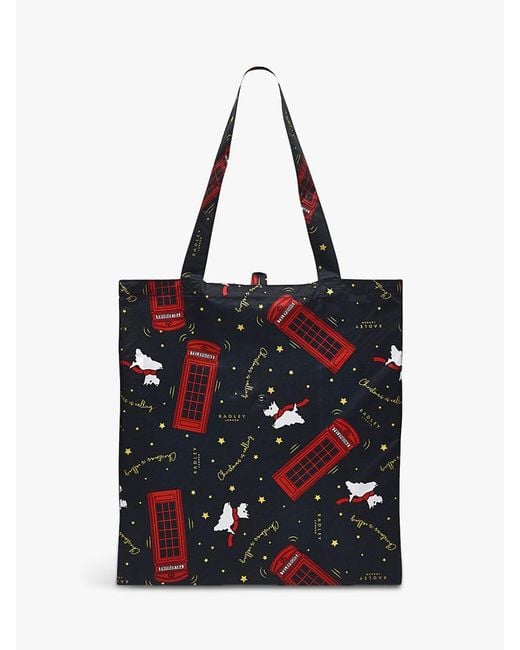 Radley Radey Christmas Is Calling Resposible Foldaway Shopper in