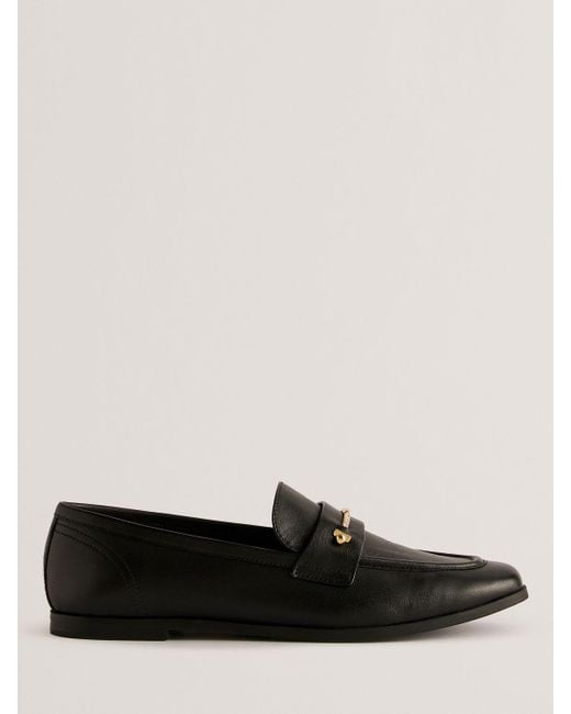 Ted Baker Black Zzoee Flat Leather Loafers