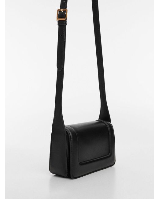 Mango Black Jorge Faux Leather Small Crossbody Handbag