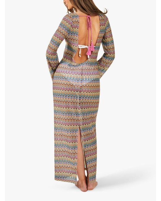 Accessorize Multicolor Zig Zag Crochet Maxi Dress