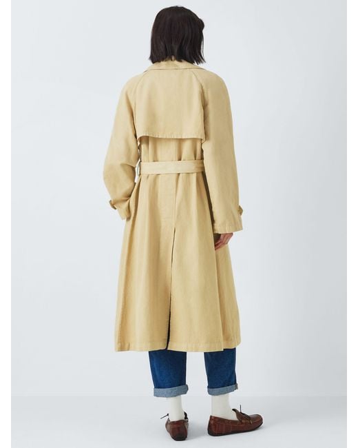 Barbour White Tomorrow's Archive Saoirse Linen Blend Trench Coat