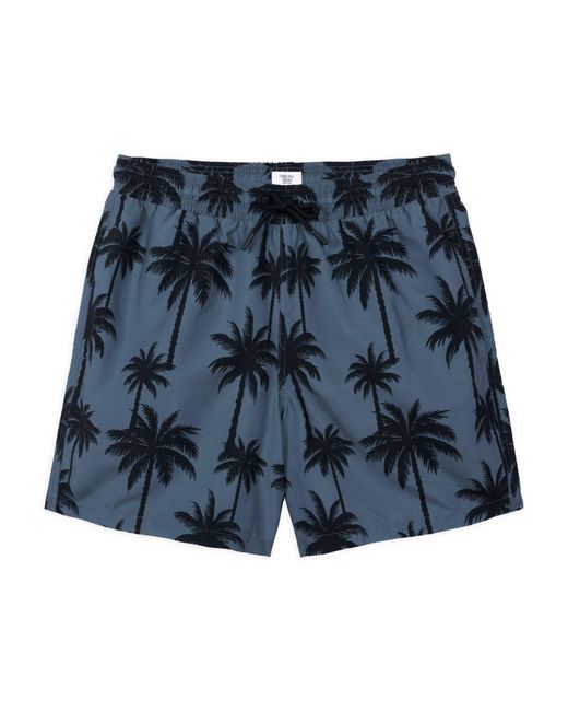 Chelsea Peers Blue Midnight Palm Print Swim Shorts for men