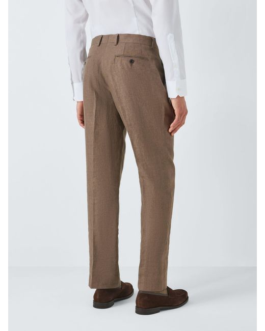 John Lewis Natural Cambridge Linen Regular Fit Trousers for men