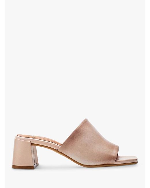 Moda In Pelle Pink Mikia Burnished Leather Mules
