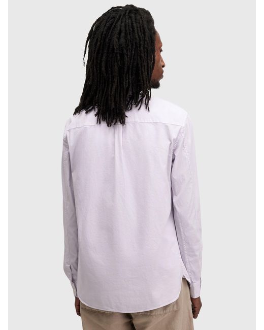 AllSaints White Hawthorne Long Sleeve Shirt for men