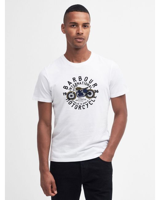 Barbour White International Spirit T-shirt for men