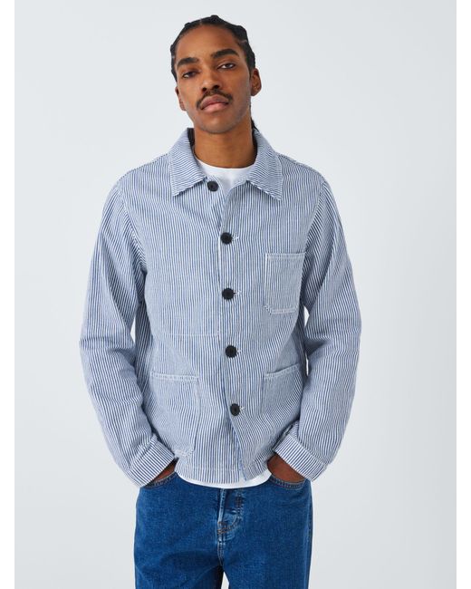 La Paz Blue Cotton Worker Jacket for men