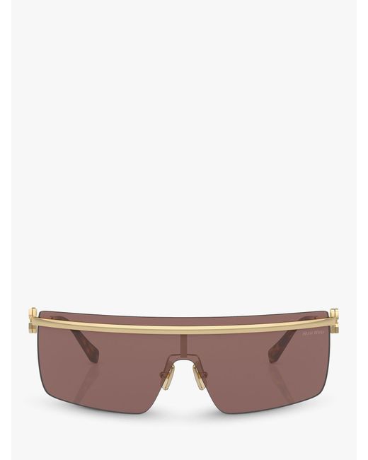 Miu Miu Pink Mu50zs Irregular Sunglasses