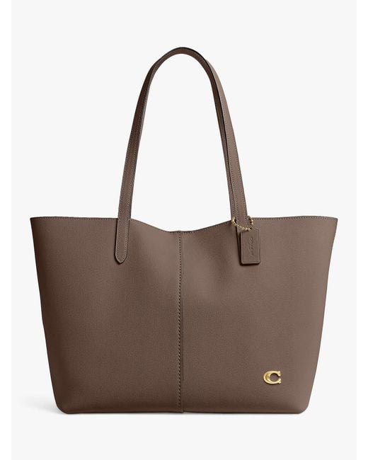 COACH Brown North Leather Tote Bag