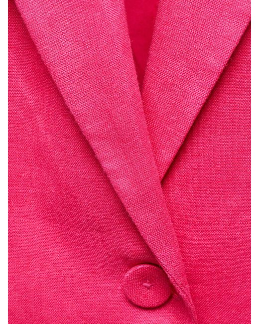 Mango Pink Boreli Linen Blazer
