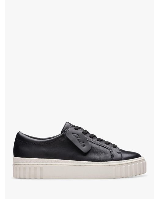 Clarks Black Mayhill Walk Leather Trainers