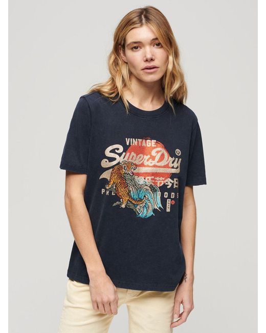 Superdry Blue Tokyo Relaxed T-shirt