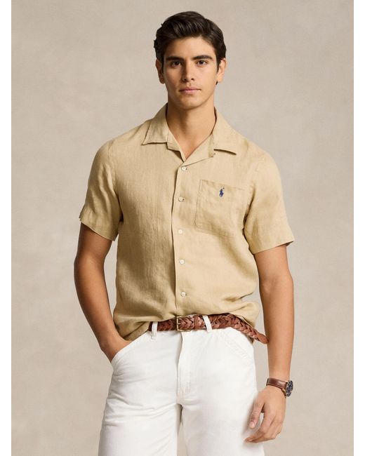 Ralph Lauren Natural Polo Linen Shirt for men
