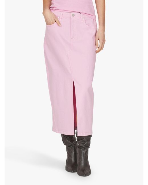 Sisters Point Pink Olia Front High Split Long Skirt