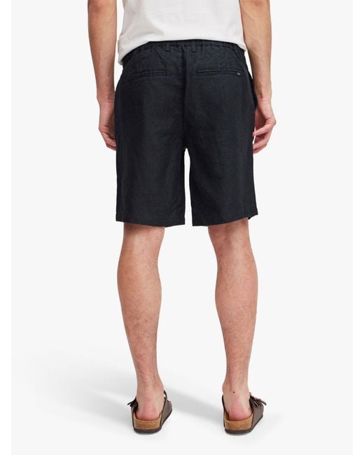 Casual Friday Black Pandrup Linen Shorts for men