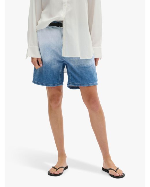 My Essential Wardrobe Blue Malo Wide Leg High Waist Denim Shorts