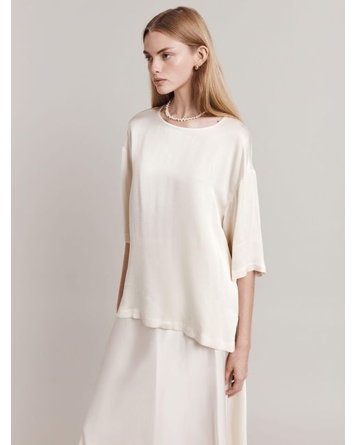 Ghost Natural Cairo Relaxed Satin Top