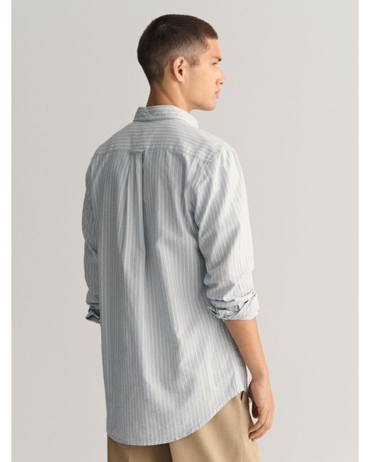 Gant Blue Regular Oxford Stripe Shirt for men