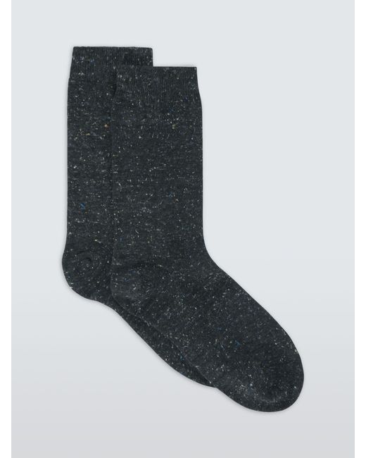 John Lewis Black Cotton Silk Blend Ankle Socks