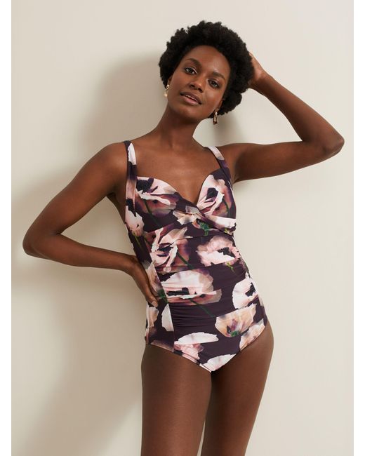 Phase Eight Natural Poppy Floral Swimsuit