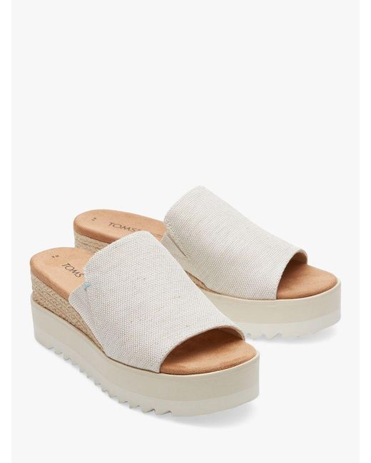 TOMS White Diana Wedge Mules