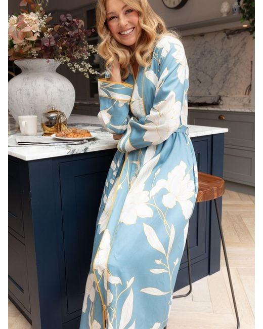 Fable & Eve Blue Greenwich Floral Dressing Gown