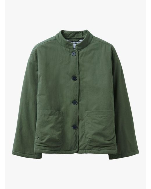 Toast Green Cotton Twill Quilted Jacket