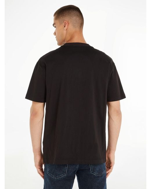 Calvin Klein Black Jeans Perfora Monologo Short Sleeve T-shirt for men