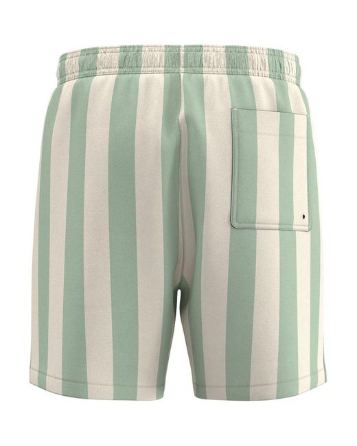 SELECTED Green Stripe Swim Shorts for men