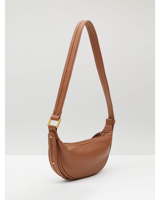 Hush Brown Rory Crescent Leather Crossbody Bag