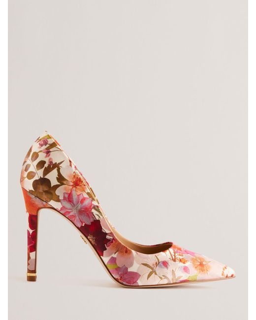 Ted Baker Pink Carai Floral High Heel Court Shoes
