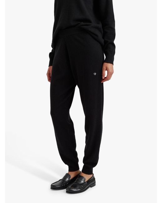 Chinti & Parker Black Wool And Cashmere Blend Star Track Joggers