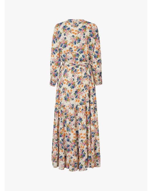 Lolly's Laundry White Nee Floral Print 3/4 Sleeve Maxi Dress
