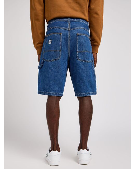 Lee Jeans Blue Carpenter Relaxed Fit Denim Shorts for men