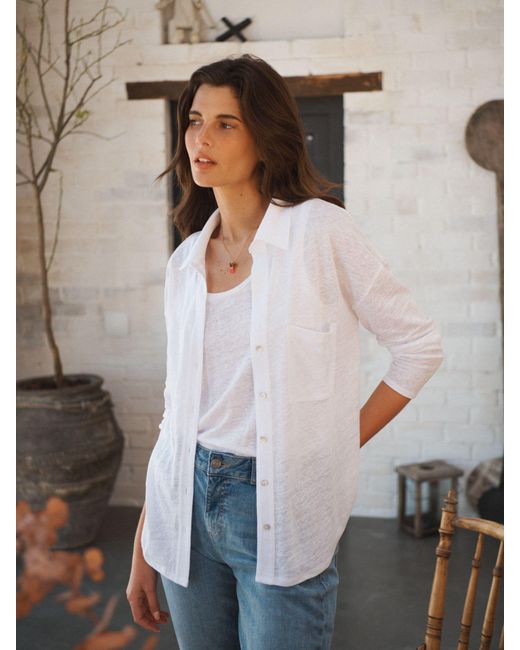 Nrby White Tommy Linen Jersey Shirt