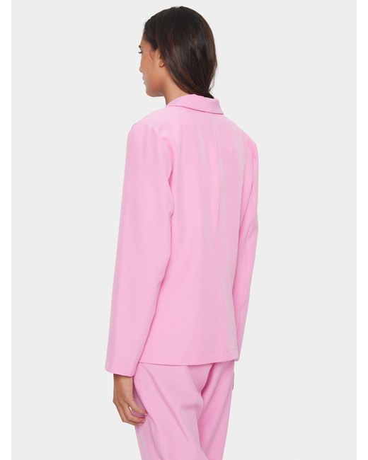 Saint Tropez Pink Celest Shawl Collar Button Blazer