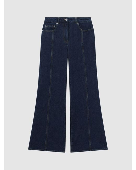 Reiss Blue Juniper Flared Jeans