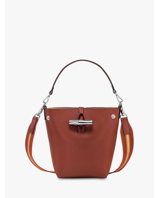 Longchamp Red Roseau Small Bucket Bag