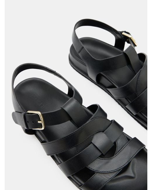 Hush White Rose Leather Cage Footbed Sandals