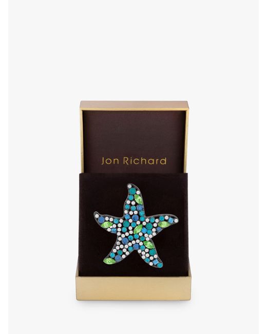 Jon Richard Blue Heamatite Plated Starfish Brooch