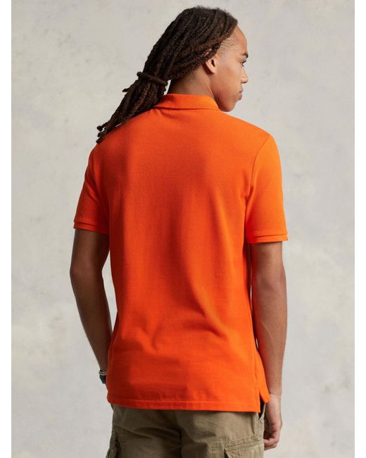 Ralph Lauren Orange Polo Short Sleeve Custom Slim Fit Polo Shirt for men