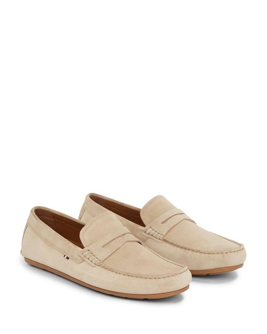 Tommy Hilfiger White Suede Loafers for men