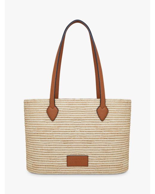Strathberry Natural Raffia And Leather Basket Shoulder Bag