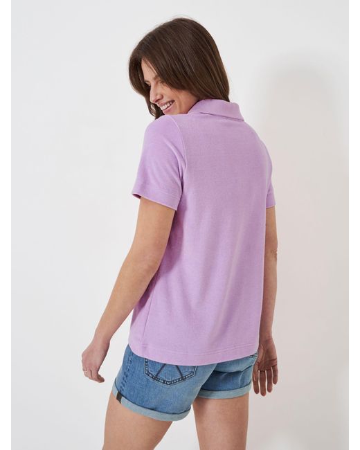 Crew Purple Cotton Blend Polo Shirt