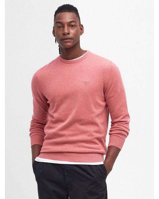Barbour Pima Cotton Crew Jumper in Pink for Men Lyst UK