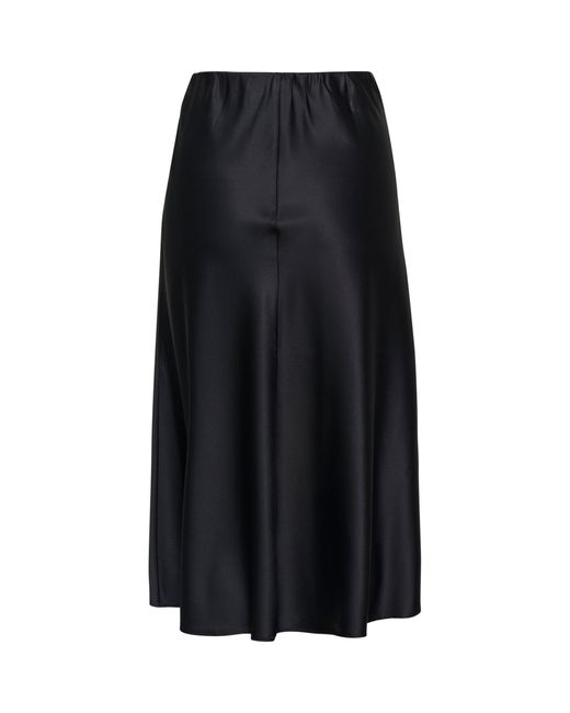 Saint Tropez Black Disa A-line Elastic Waist Midi Skirt