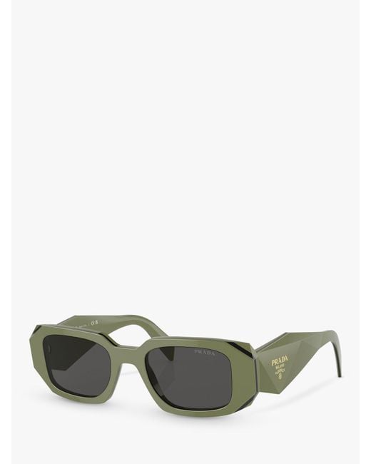 Prada Gray Pr 17ws Rectangular Sunglasses