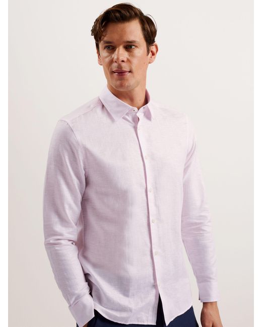 Ted Baker Pink Romeos Long Sleeve Shirt for men