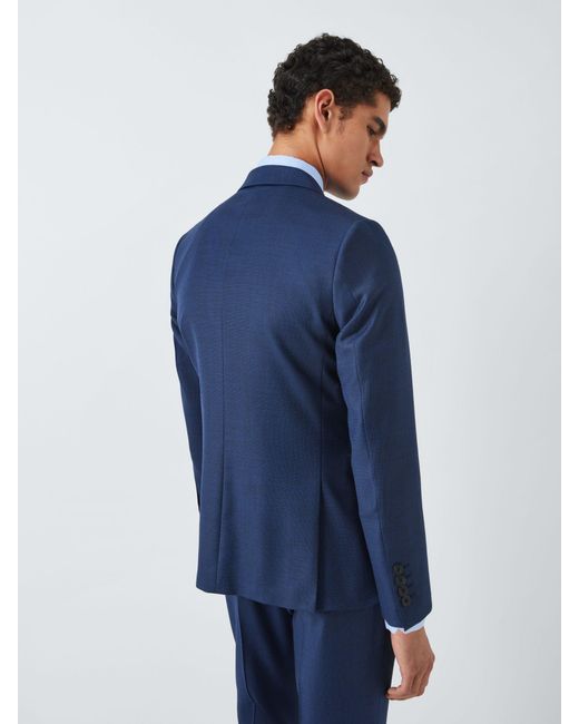 John Lewis Blue Clarendon Regular Fit Wool Suit Jacket for men